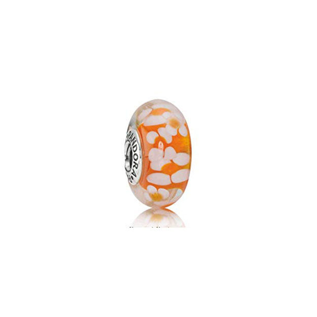 Pandora Muranoglas Charm Blume orange 790751
