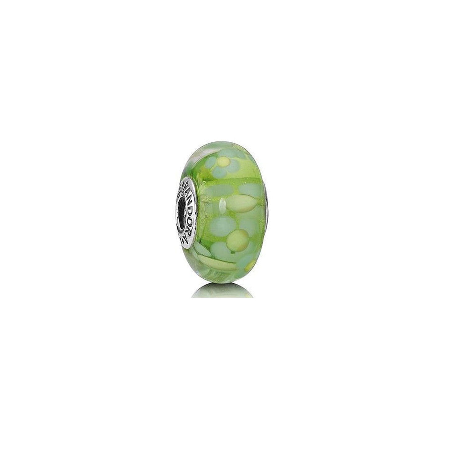 Pandora Muranoglas Charm grün mit Blumen 7907547