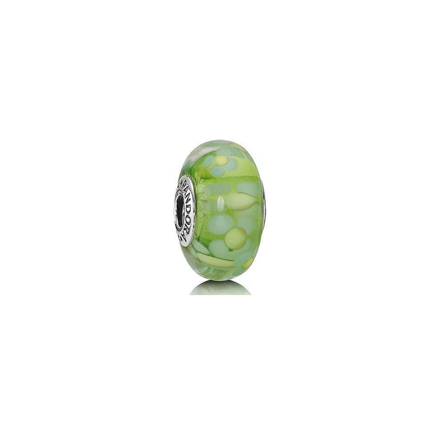 Pandora Muranoglas Charm grün mit Blumen 7907547