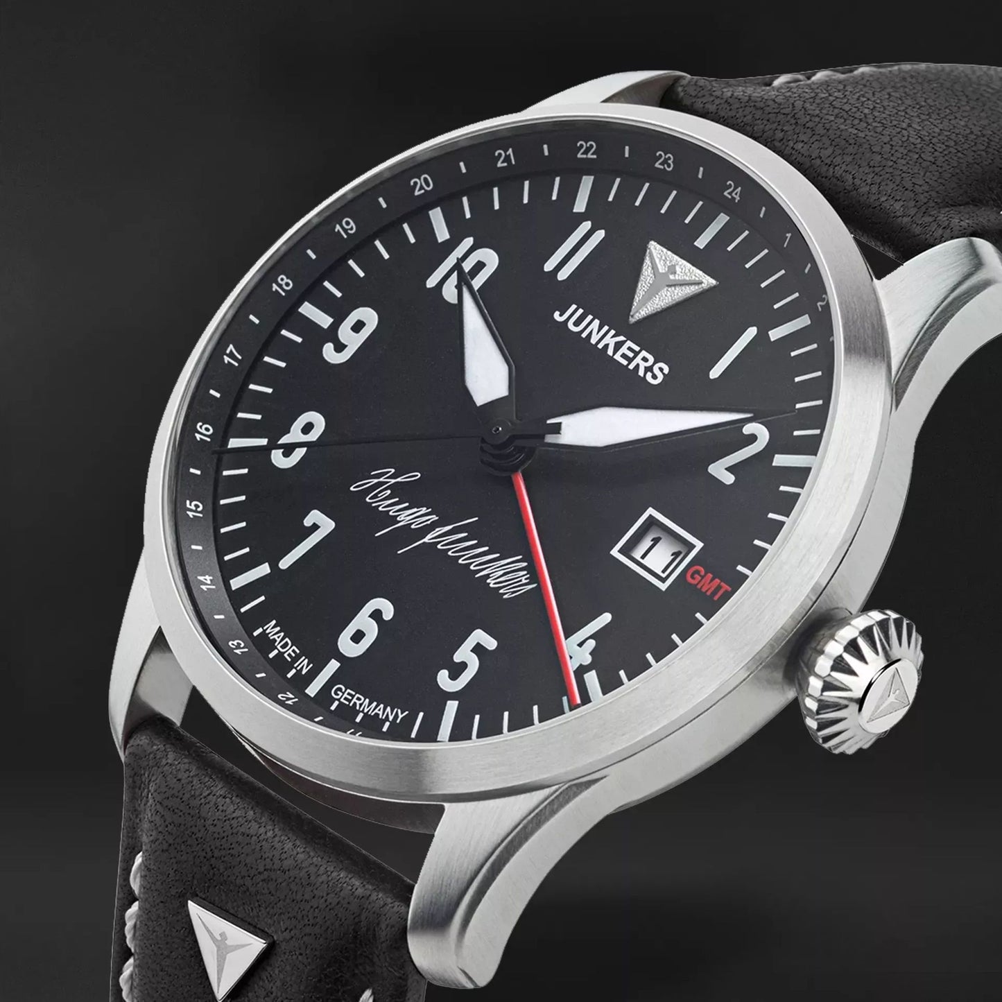 Junkers Flieger Hugo GMT 958.04.02 42mm