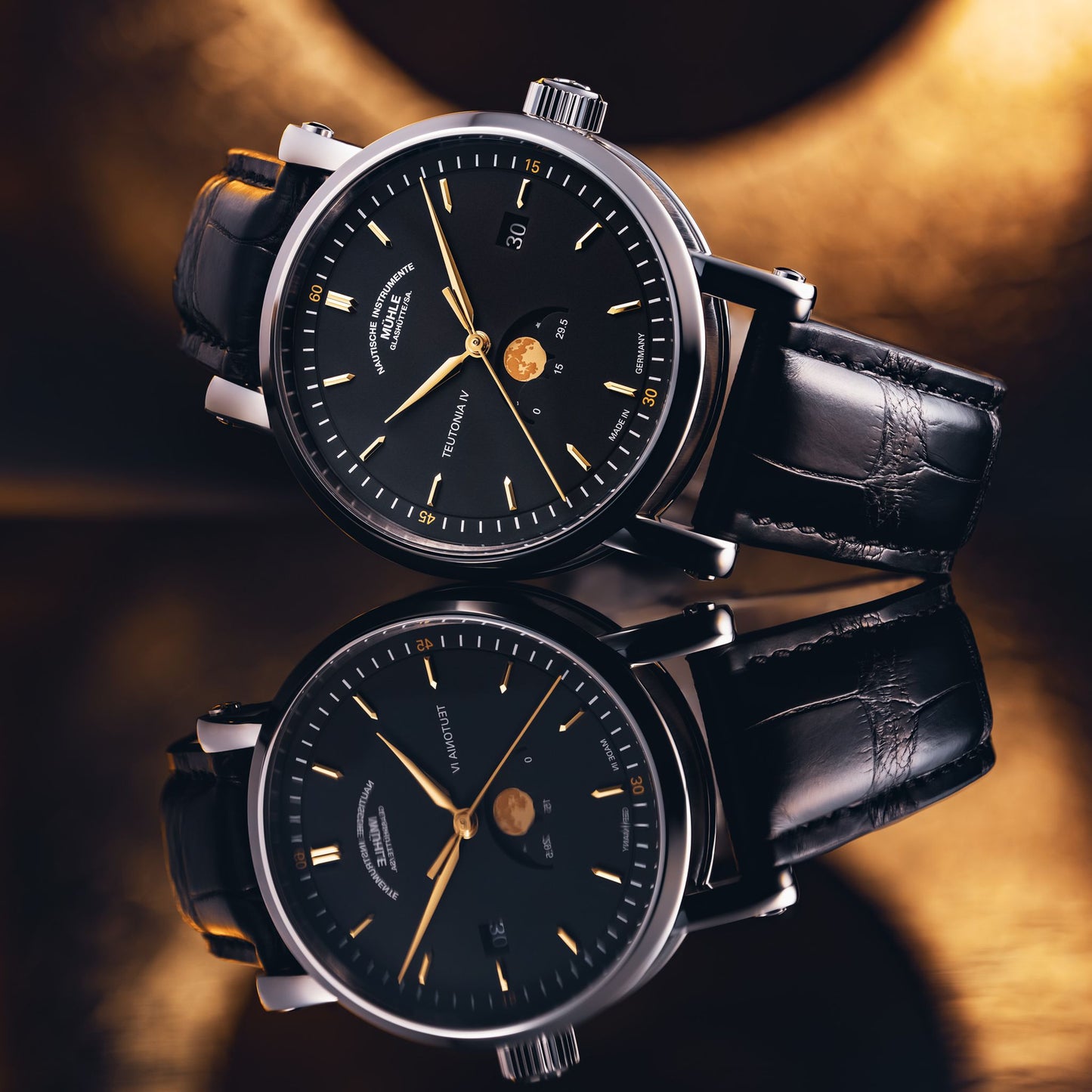 Mühle Glashütte/SA. Teutonia IV Mondphase M1-44-03-LB