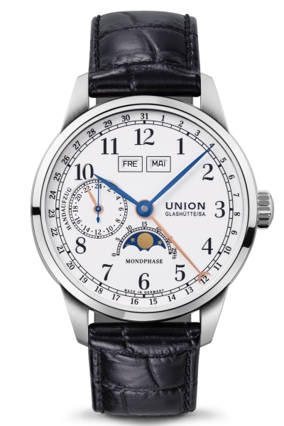 Union Glashütte/Sa. 1893 Handaufzug Mondphase Johannes Dürrstein D007.458.16.017.00